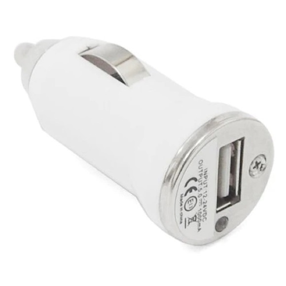 White Dual USB Universal Adapter Car Charger - Picture 6 of 11